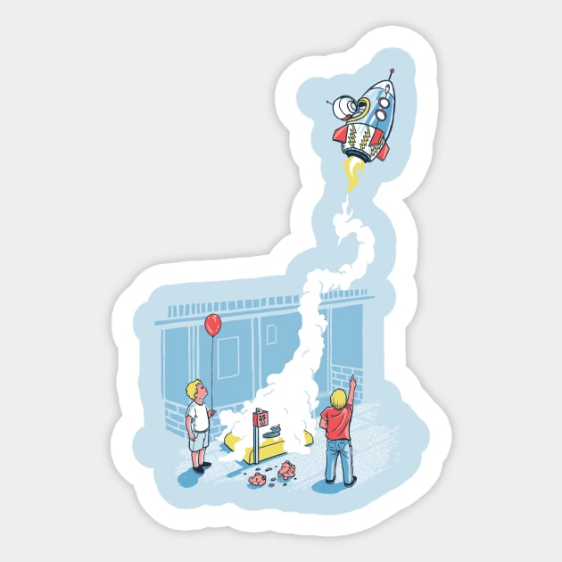 Accidental Astronaut Sticker by ANTICLOTHESdotCOM